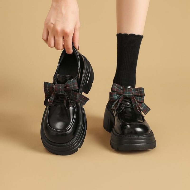 Oxford Lace Up Women - Женские туфли-оксфорды на платформе с бантом