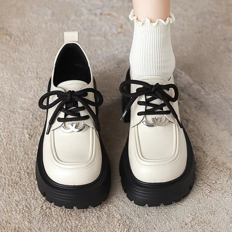 Oxford Lace Up Women - Женские белые оксфорды на платформе с