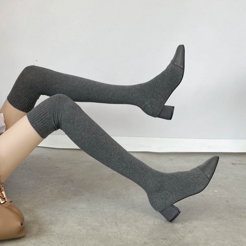Sock Boot Women - Туфли до колена, новинка 2023 года,