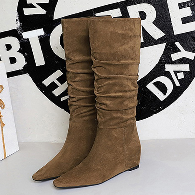 Knee High Boots Women - BIGTREE/Новые осенне-зимние дизайнерские стельки с острым