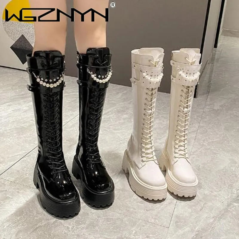 Зимние кожаные теплые плюшевые – обзор и цена Knee High Boots Women