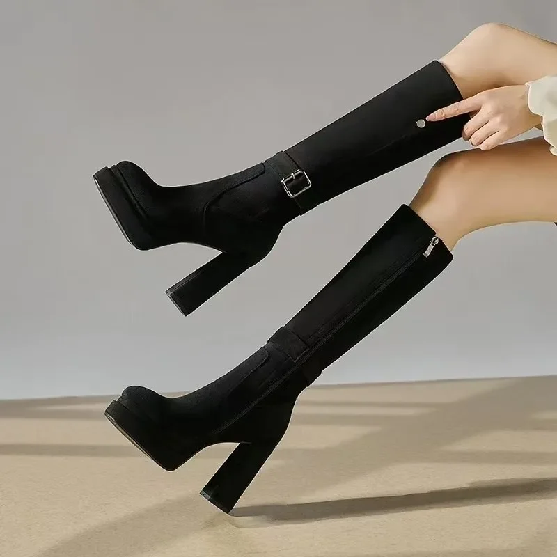 Женские ботинки на толстом выс – обзор и цена Knee High Boots Women