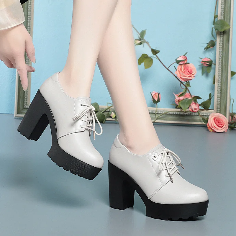 Мягкие кожаные туфли на массив – обзор и цена Oxford Lace Up Women
